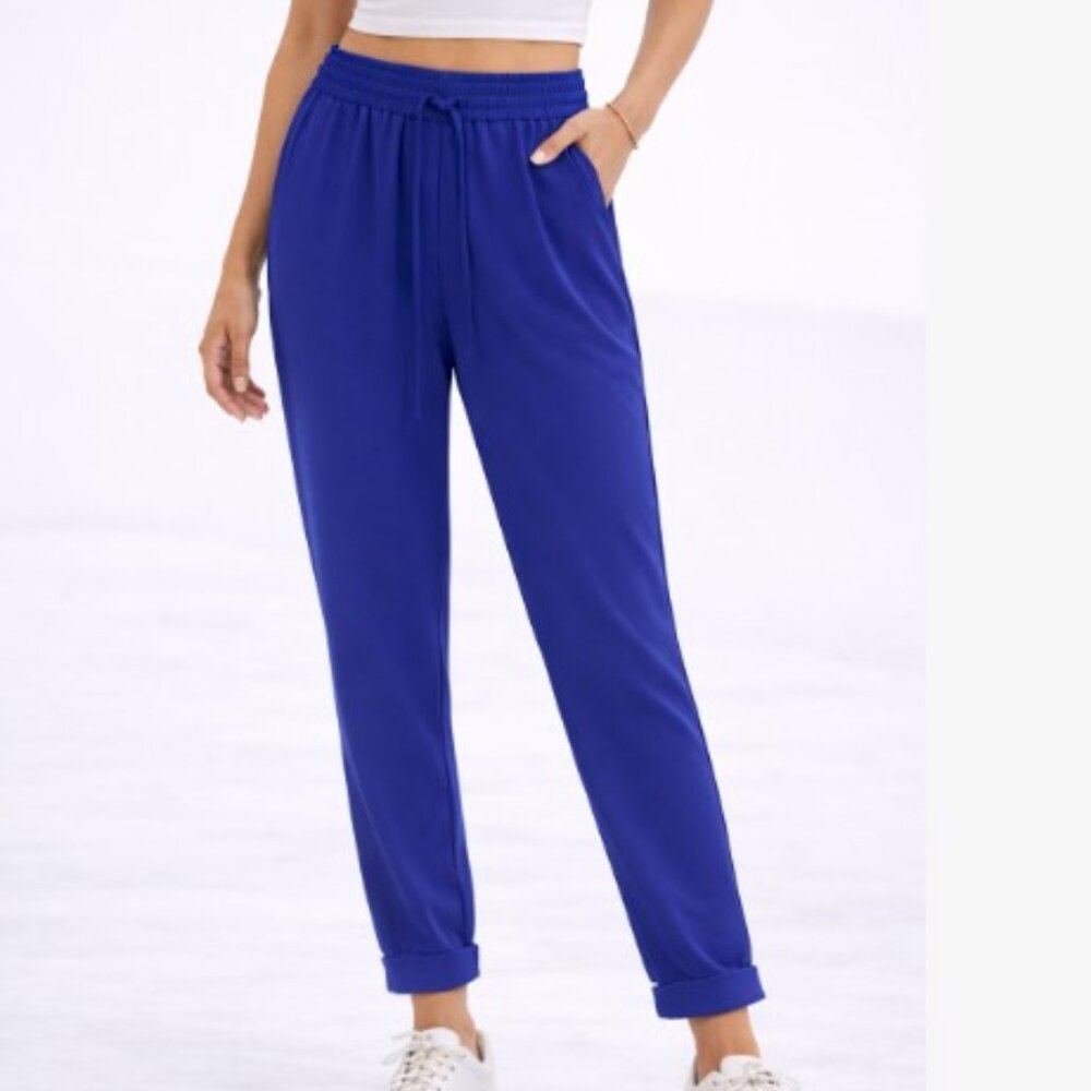$98 J.Crew Blue Jogger Pants Womens 6 Elastic Waist Drawstring Casual Athleisure